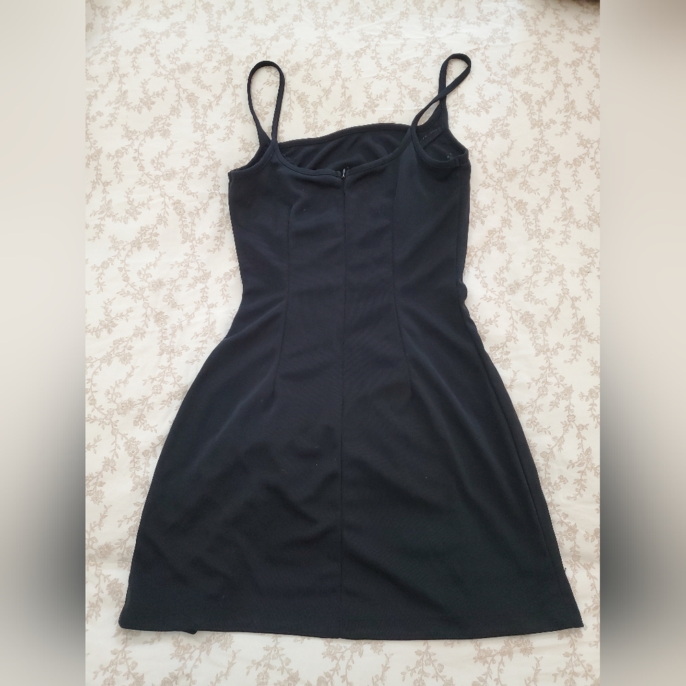 Y2k Lbd Drawstring Mini Dress S - Picture 2 of 7